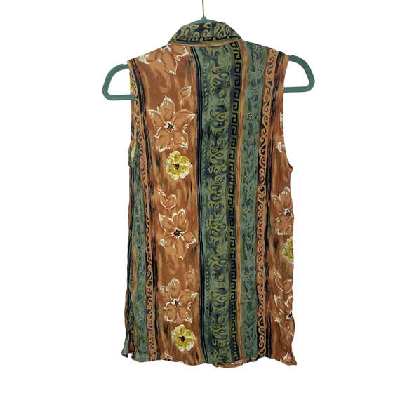 Vintage Rayon Sleeveless Button up Blouse, Size S - Picture 6 of 6